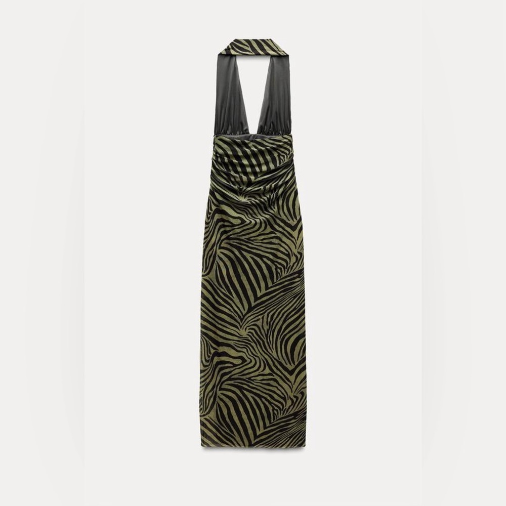 Zara Green and Black Backless Dress - Picture 7 of 8